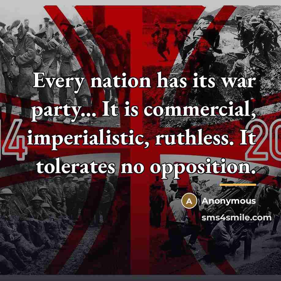 “Every nation has its war party... It is commercial, imperialistic,…” quote by Anonymous
