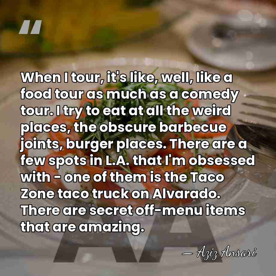 When I tour, it's like, well, like a food tour as much&hellip; - Aziz Ansari