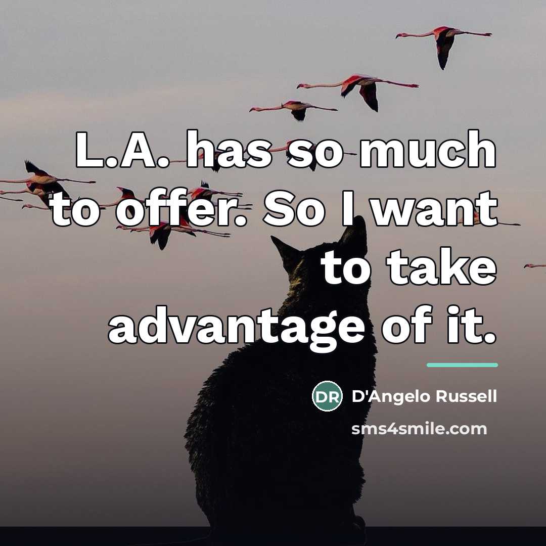 “L.A. has so much to offer. So I want to…” quote by D'Angelo Russell