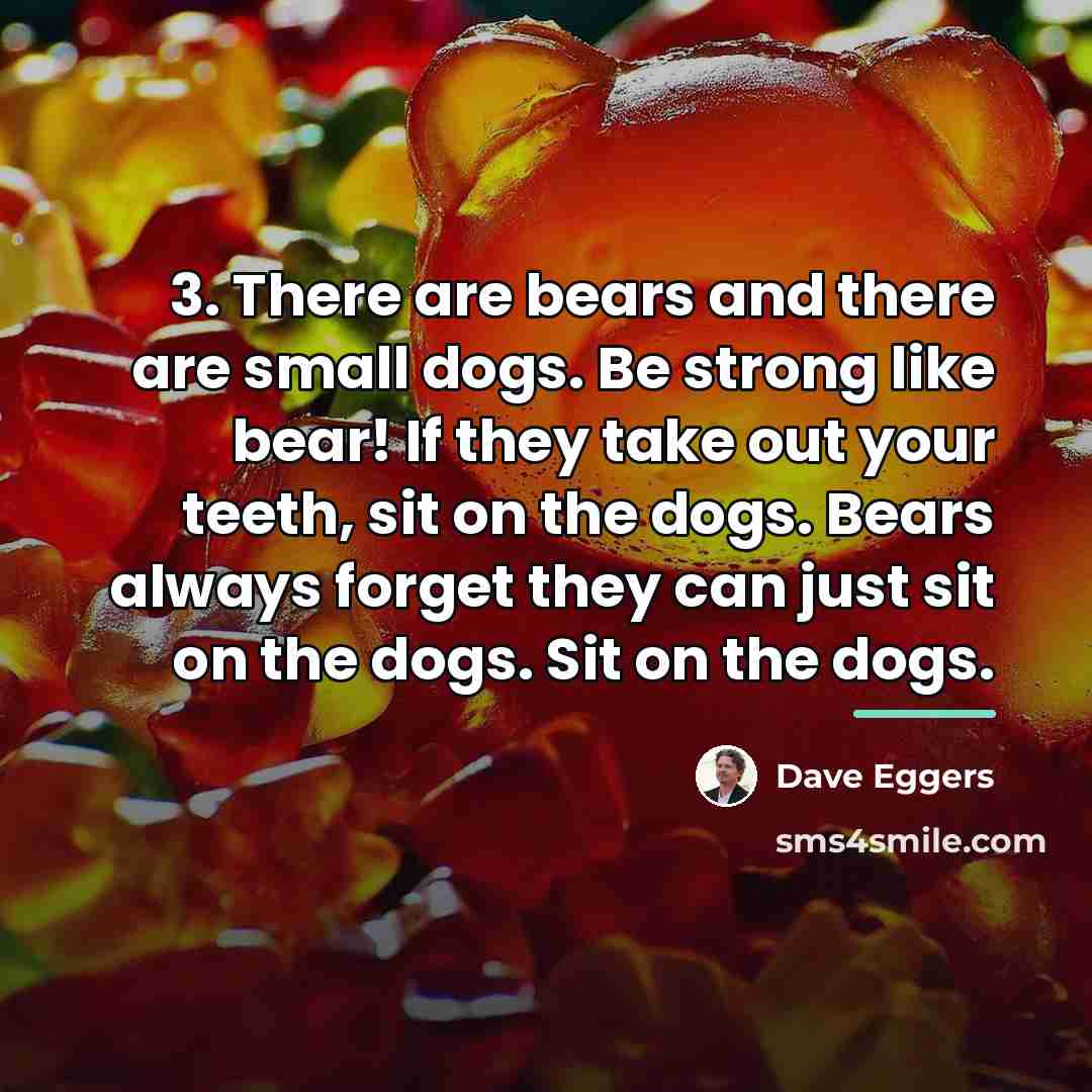 “3. There are bears and there are small dogs. Be…” quote by Dave Eggers