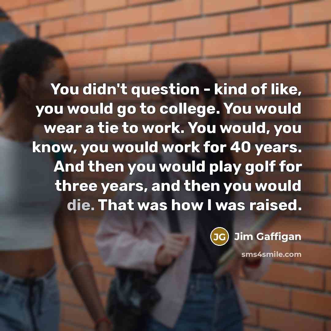 “You didn't question - kind of like, you would go…” quote by Jim Gaffigan