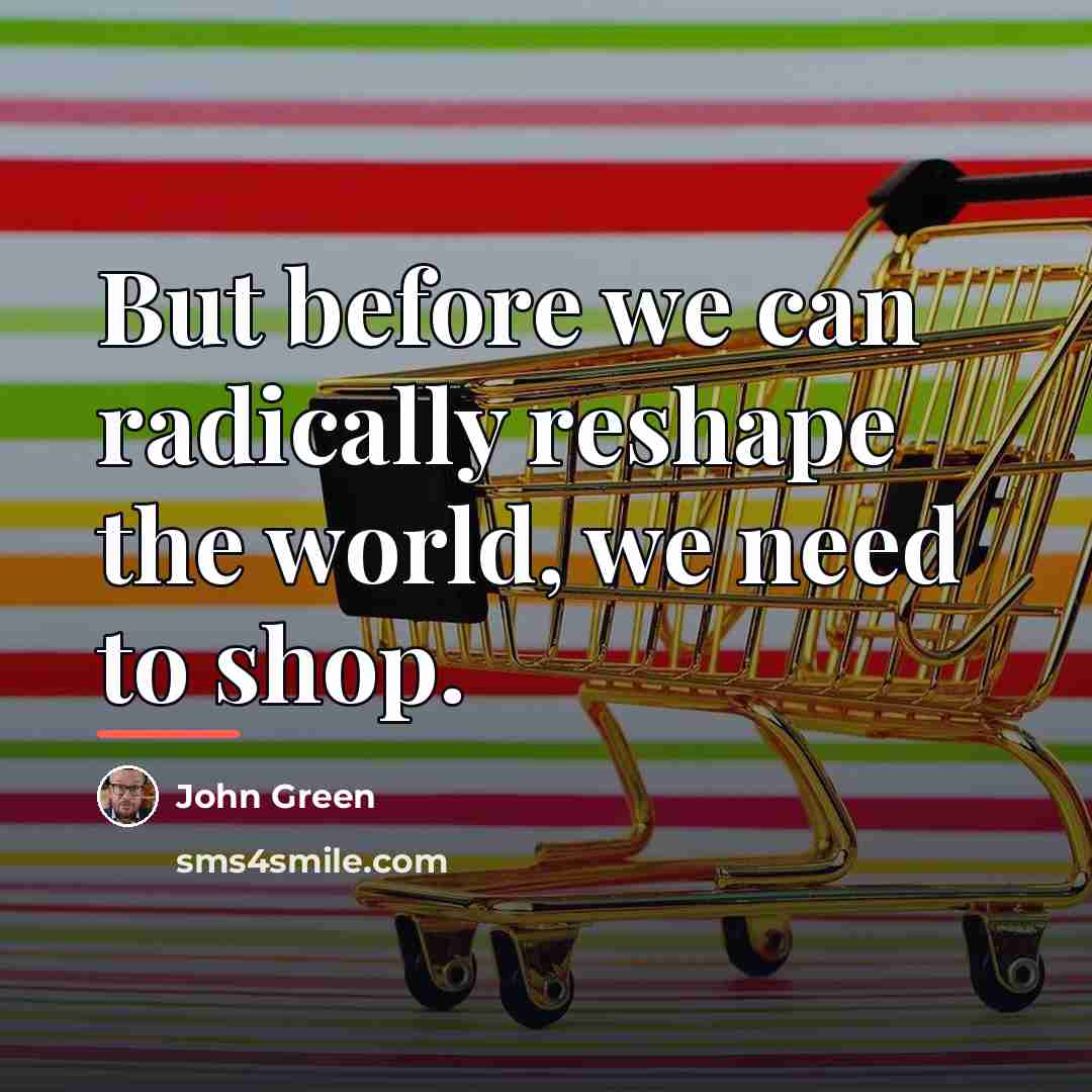 “But before we can radically reshape the world, we need…” quote by John Green