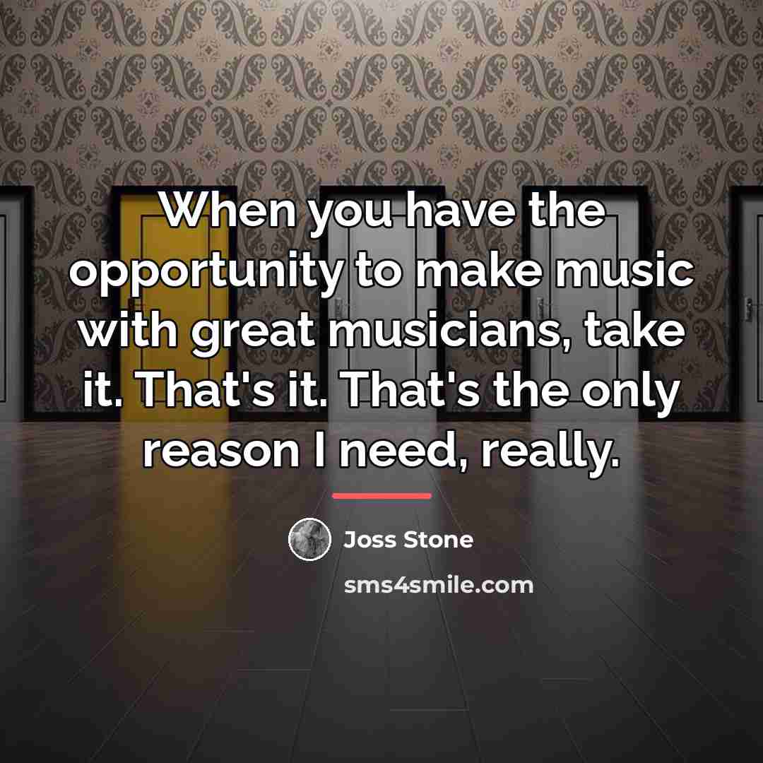 “When you have the opportunity to make music with great…” quote by Joss Stone