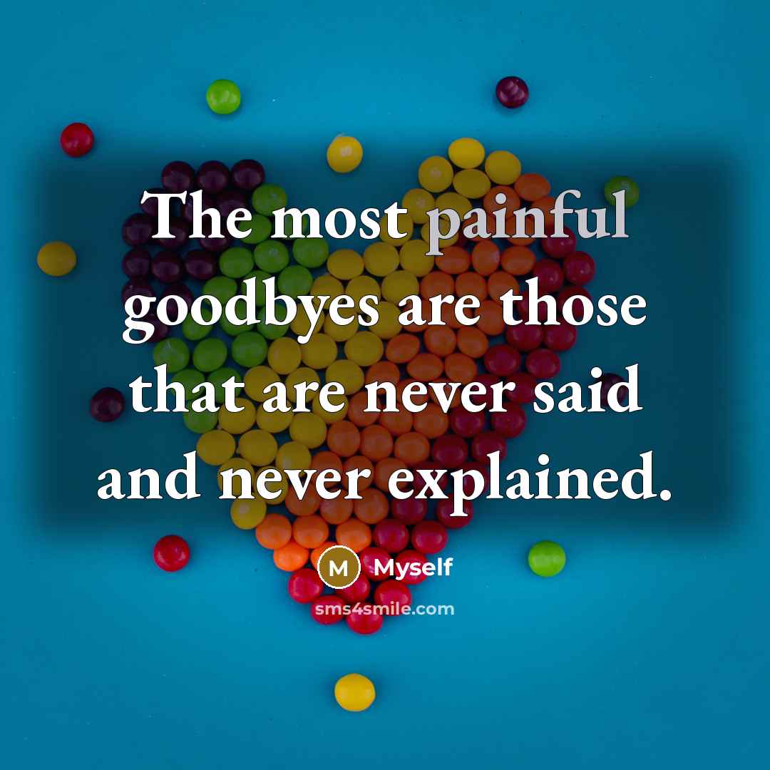 “The most painful goodbyes are those that are never said…” quote by Myself