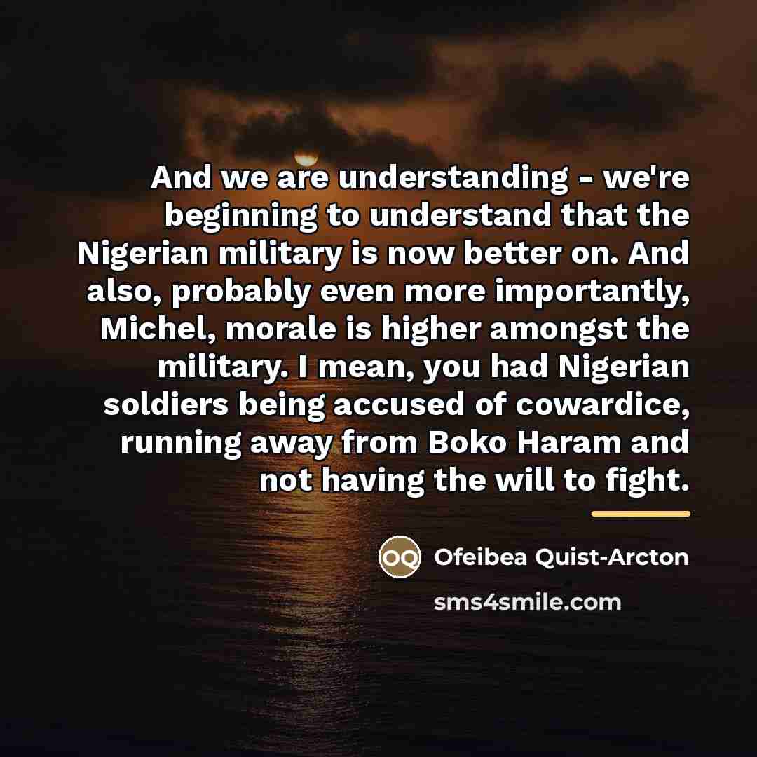 “And we are understanding - we're beginning to understand that…” quote by Ofeibea Quist-Arcton