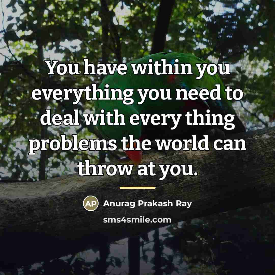 “You have within you everything you need to deal with…” quote by Anurag Prakash Ray