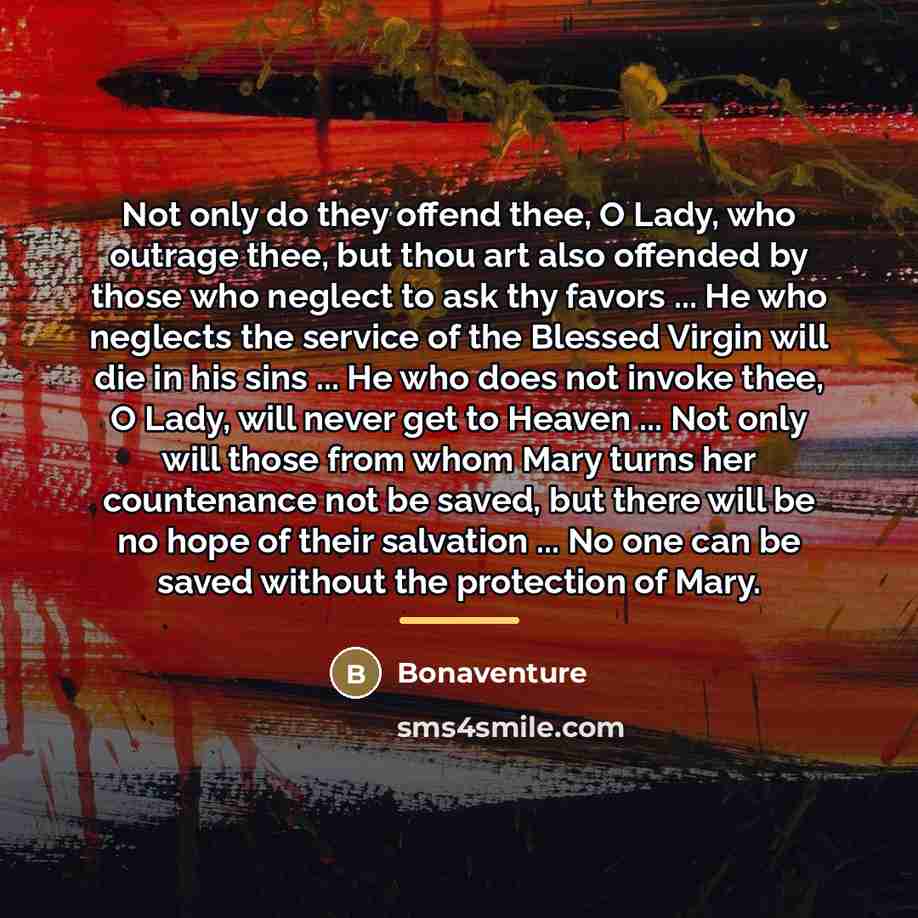 “Not only do they offend thee, O Lady, who outrage…” quote by Bonaventure