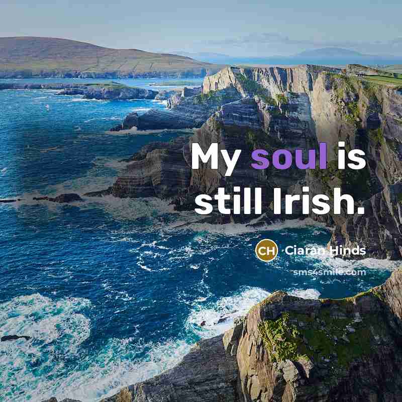 “My soul is still Irish.…” quote by Ciaran Hinds