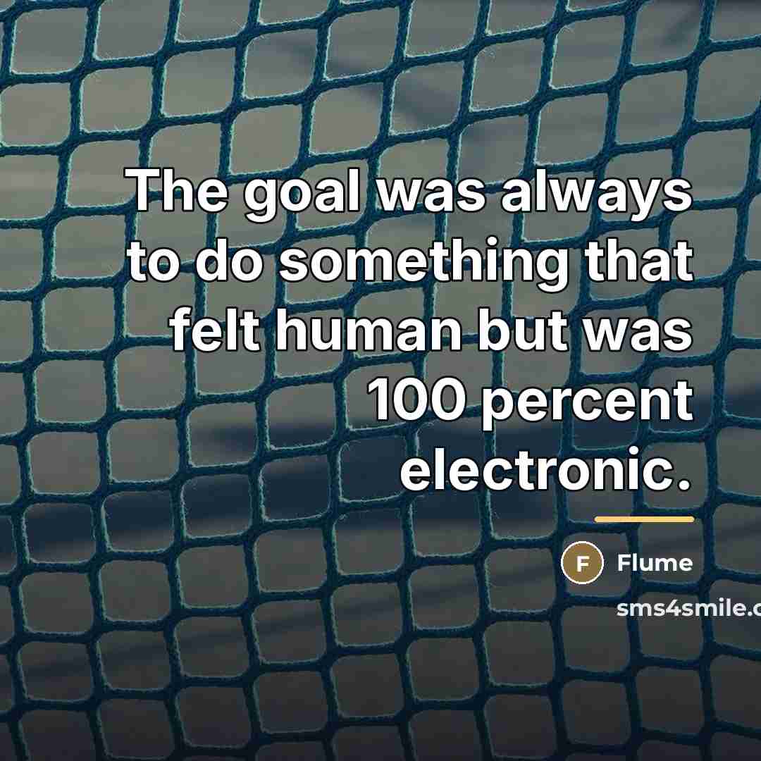 “The goal was always to do something that felt human…” quote by Flume
