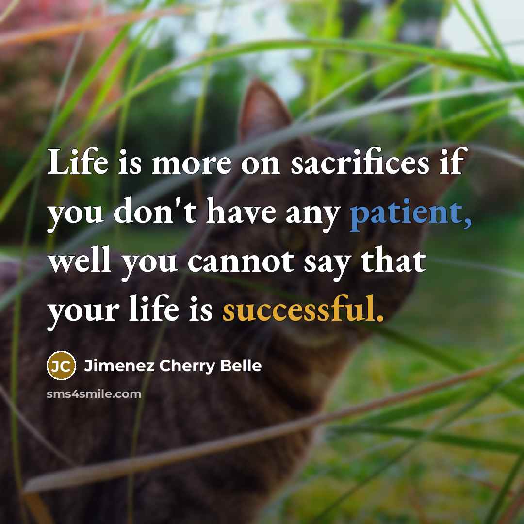“Life is more on sacrifices if you don't have any…” quote by Jimenez Cherry Belle