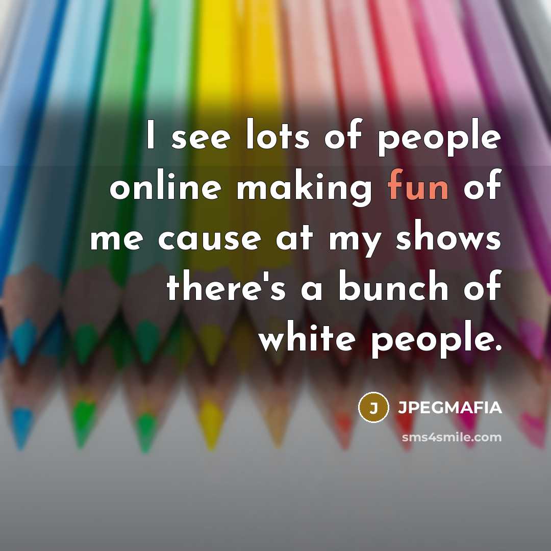 “I see lots of people online making fun of me…” quote by JPEGMAFIA