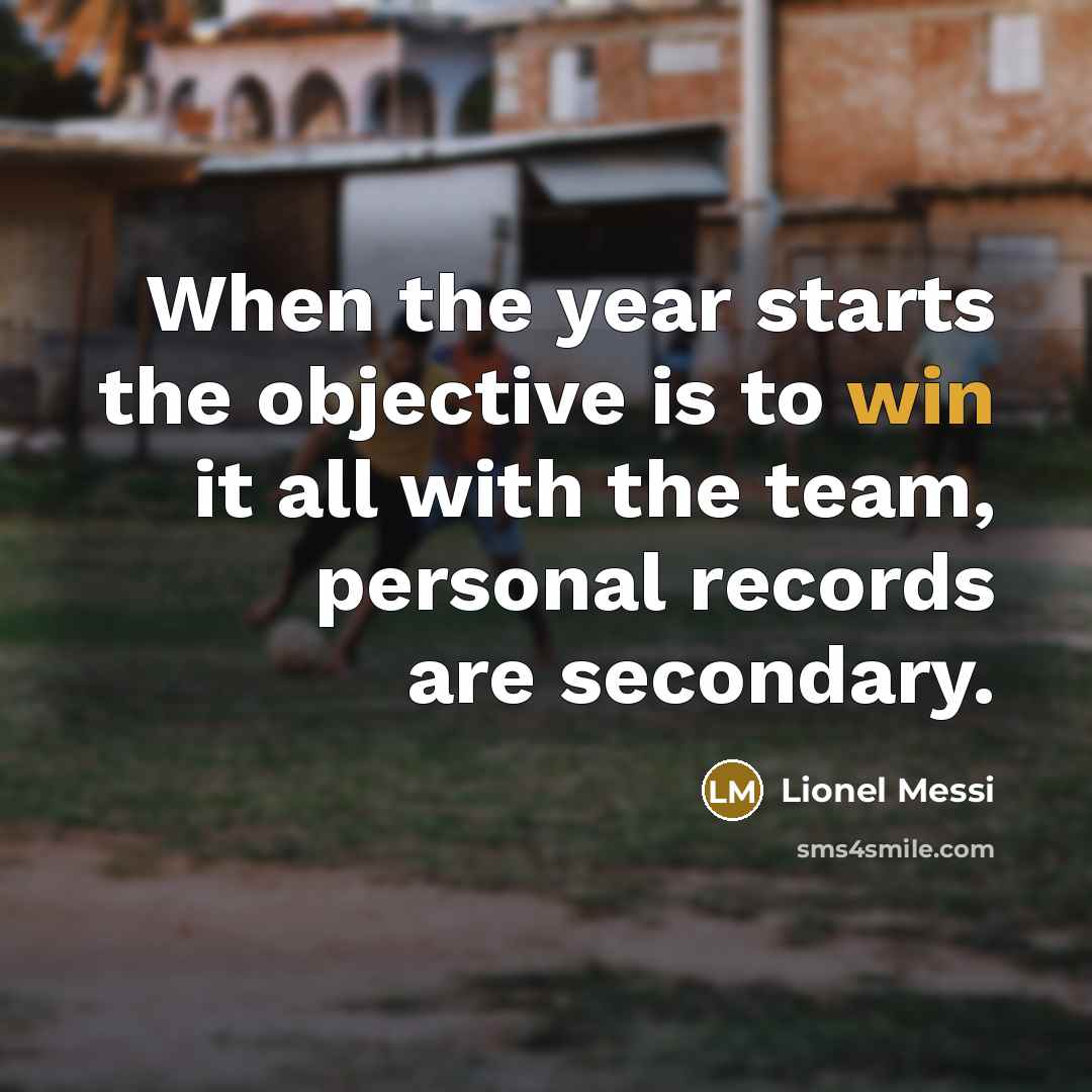 “When the year starts the objective is to win it…” quote by Lionel Messi