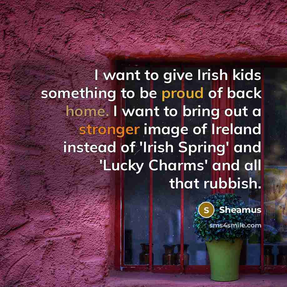 “I want to give Irish kids something to be proud…” quote by Sheamus