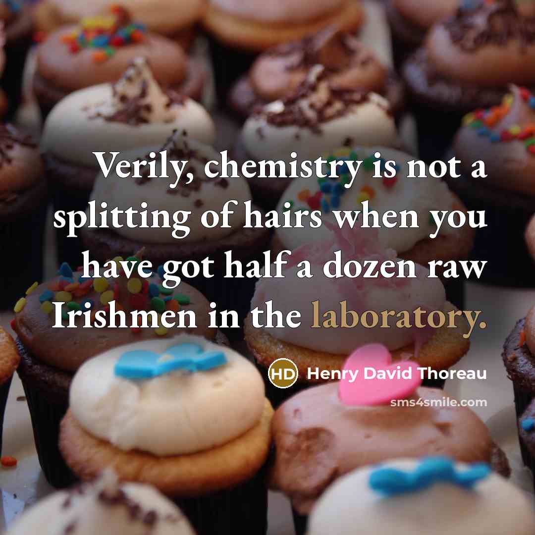 “Verily, chemistry is not a splitting of hairs when you…” quote by Henry David Thoreau