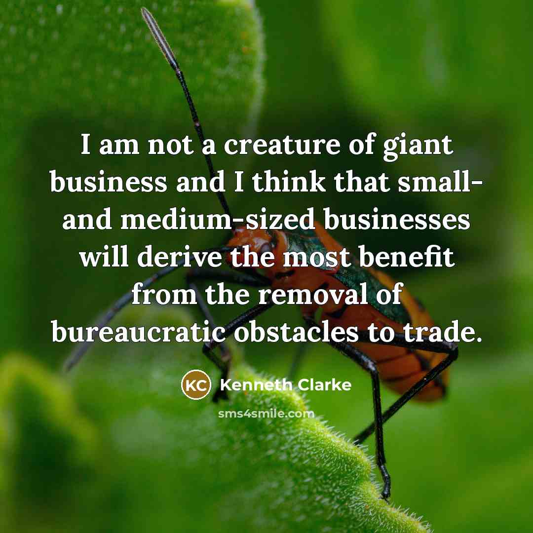 “I am not a creature of giant business and I…” quote by Kenneth Clarke