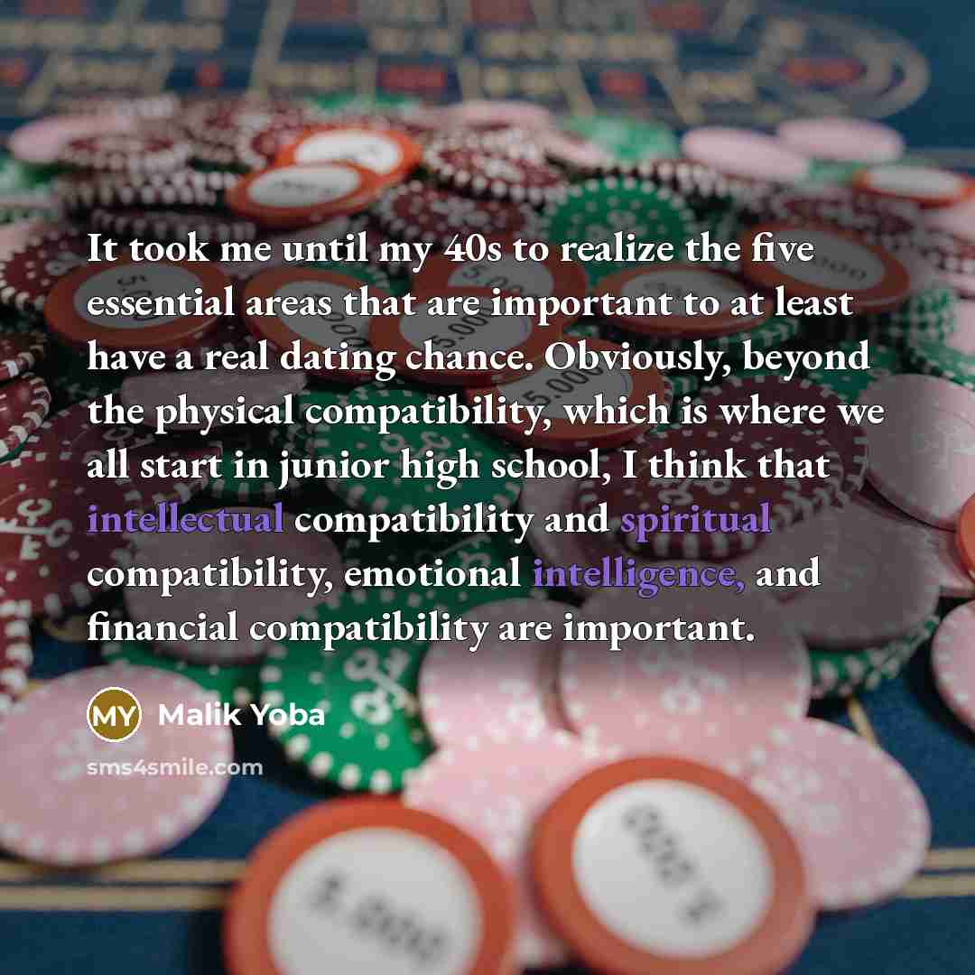 “It took me until my 40s to realize the five…” quote by Malik Yoba