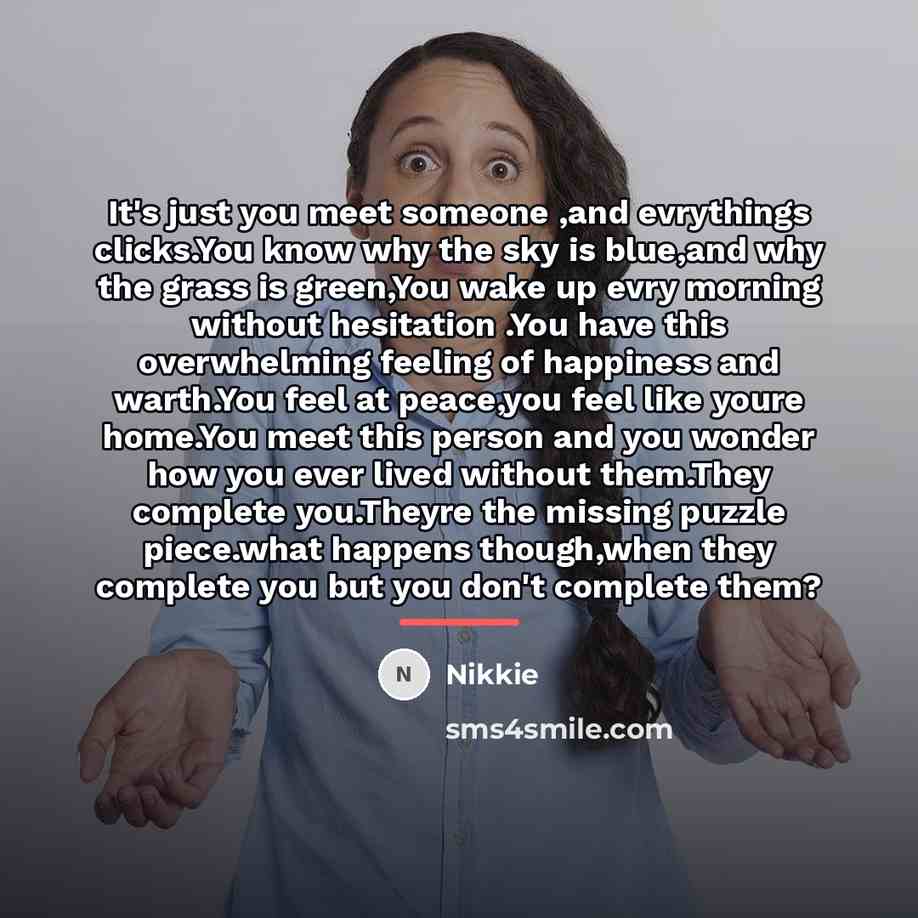 “It's just you meet someone ,and evrythings clicks.You know why…” quote by Nikkie