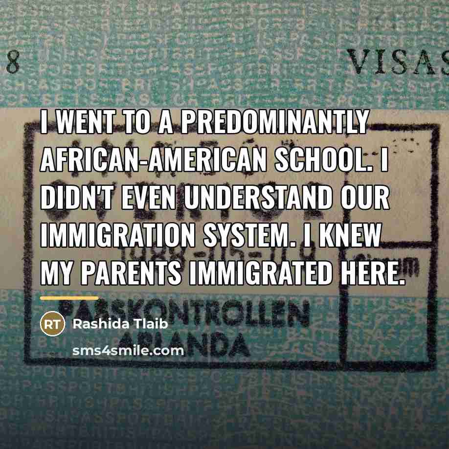 “I went to a predominantly African-American school. I didn't even…” quote by Rashida Tlaib