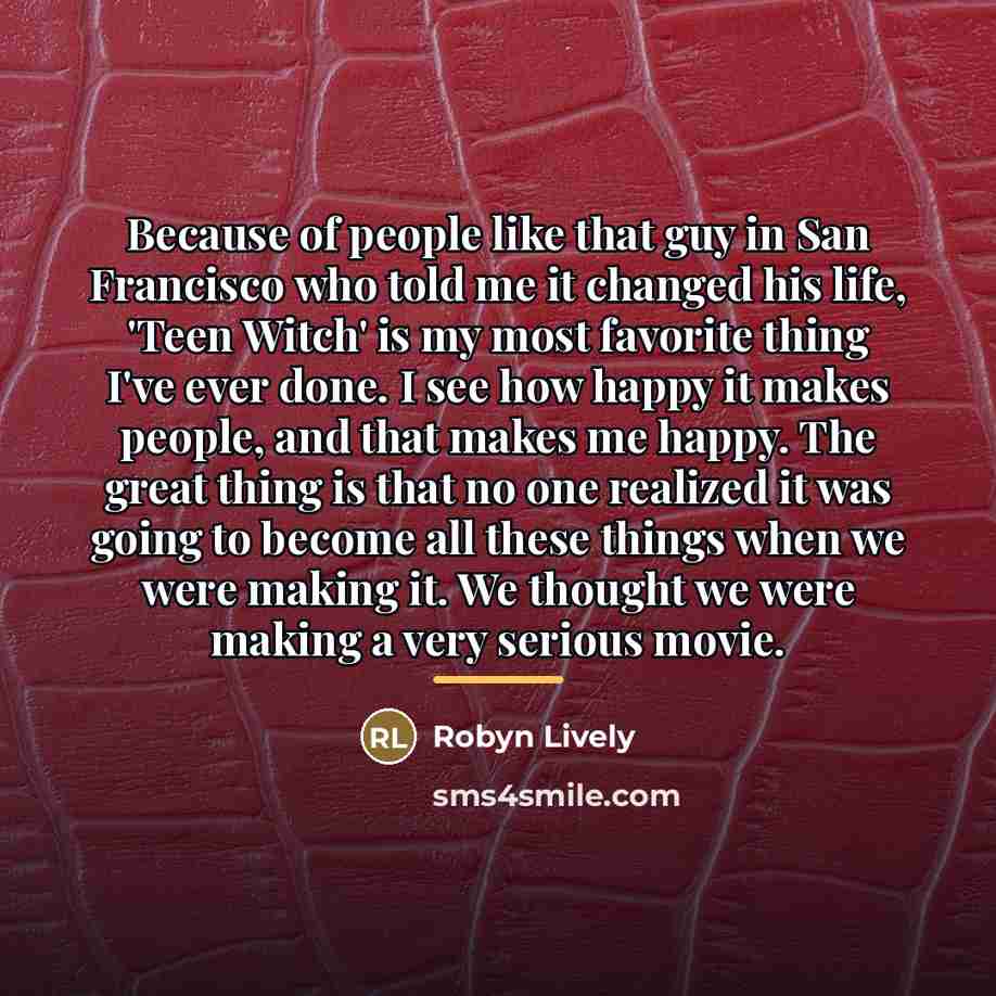 “Because of people like that guy in San Francisco who…” quote by Robyn Lively