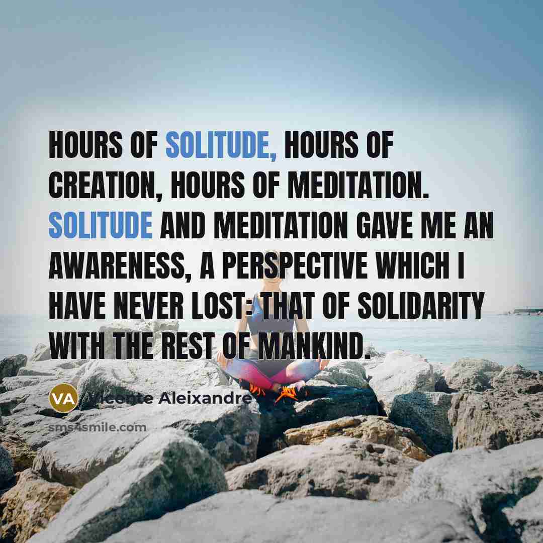 “Hours of solitude, hours of creation, hours of meditation. Solitude…” quote by Vicente Aleixandre