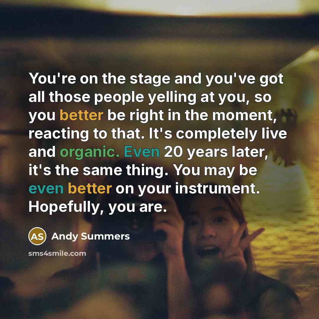 “You're on the stage and you've got all those people…” quote by Andy Summers