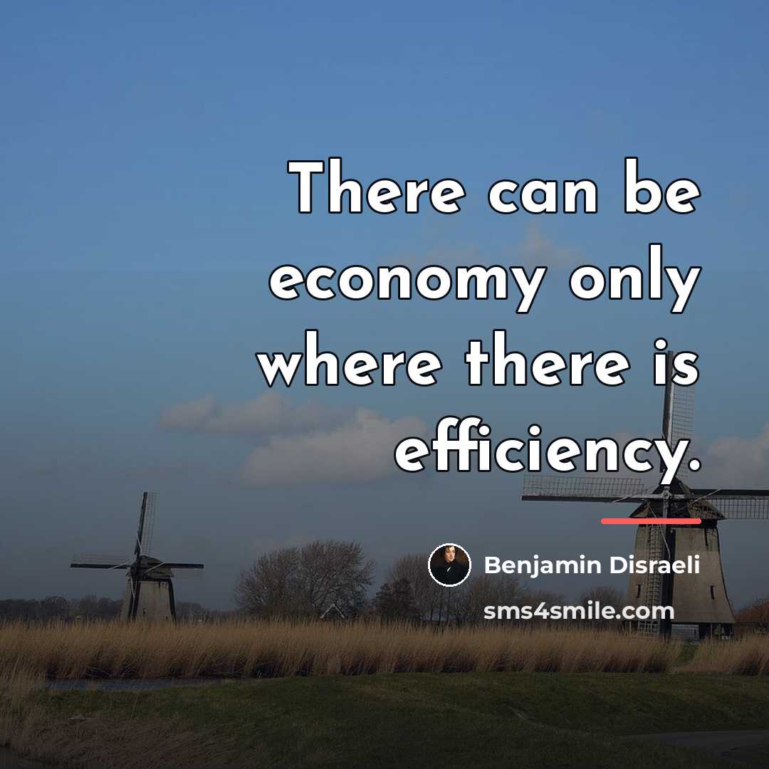 “There can be economy only where there is efficiency.…” quote by Benjamin Disraeli