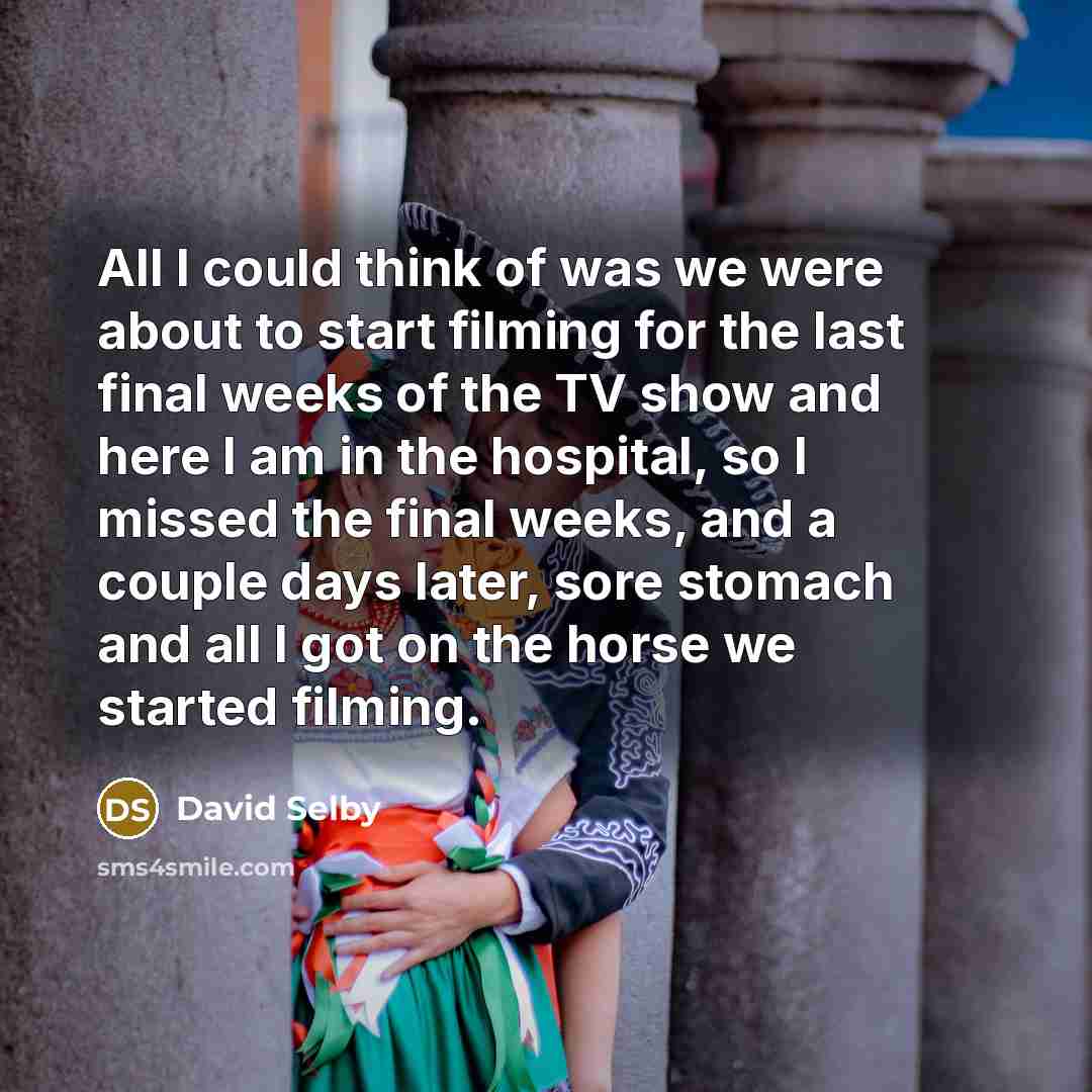 “All I could think of was we were about to…” quote by David Selby