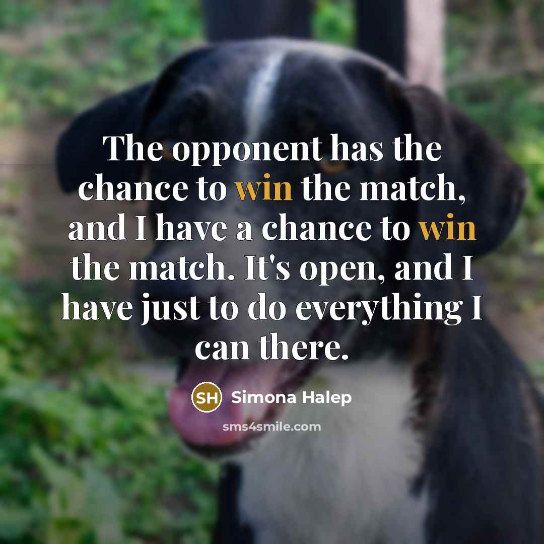 “The opponent has the chance to win the match, and…” quote by Simona Halep