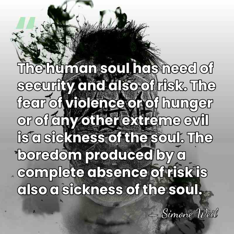 The human soul has need of security and also of risk. The&hellip; - Simone Weil