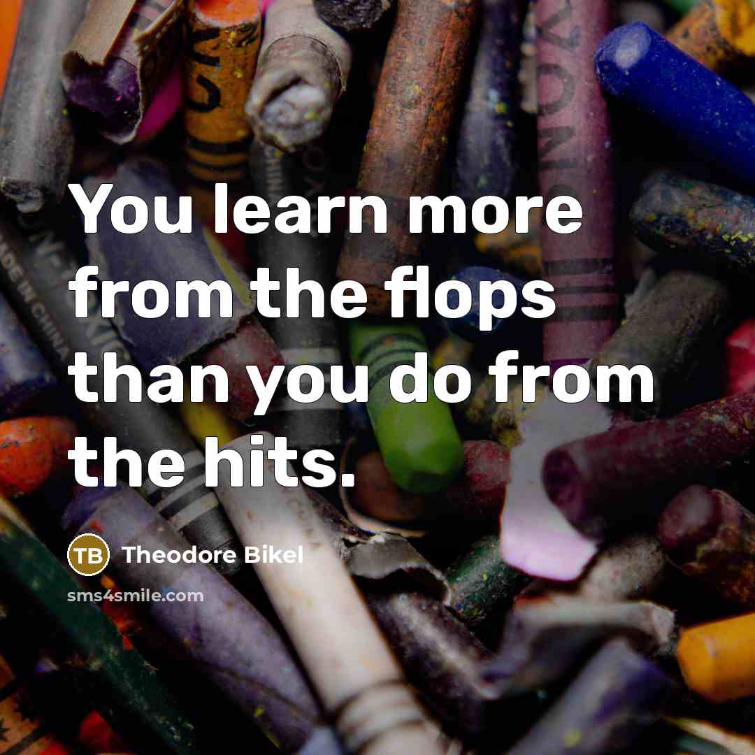 “You learn more from the flops than you do from…” quote by Theodore Bikel