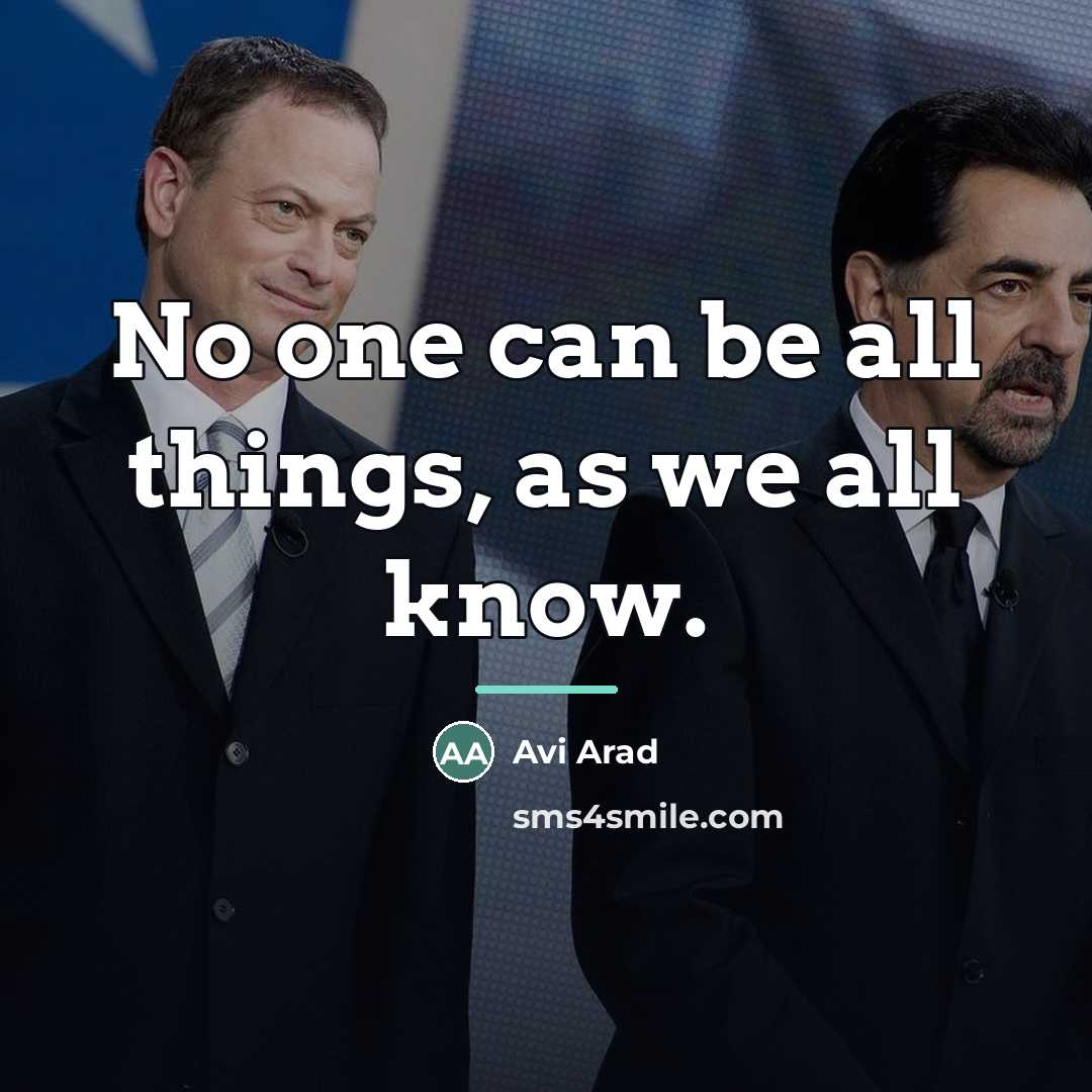 “No one can be all things, as we all know.…” quote by Avi Arad