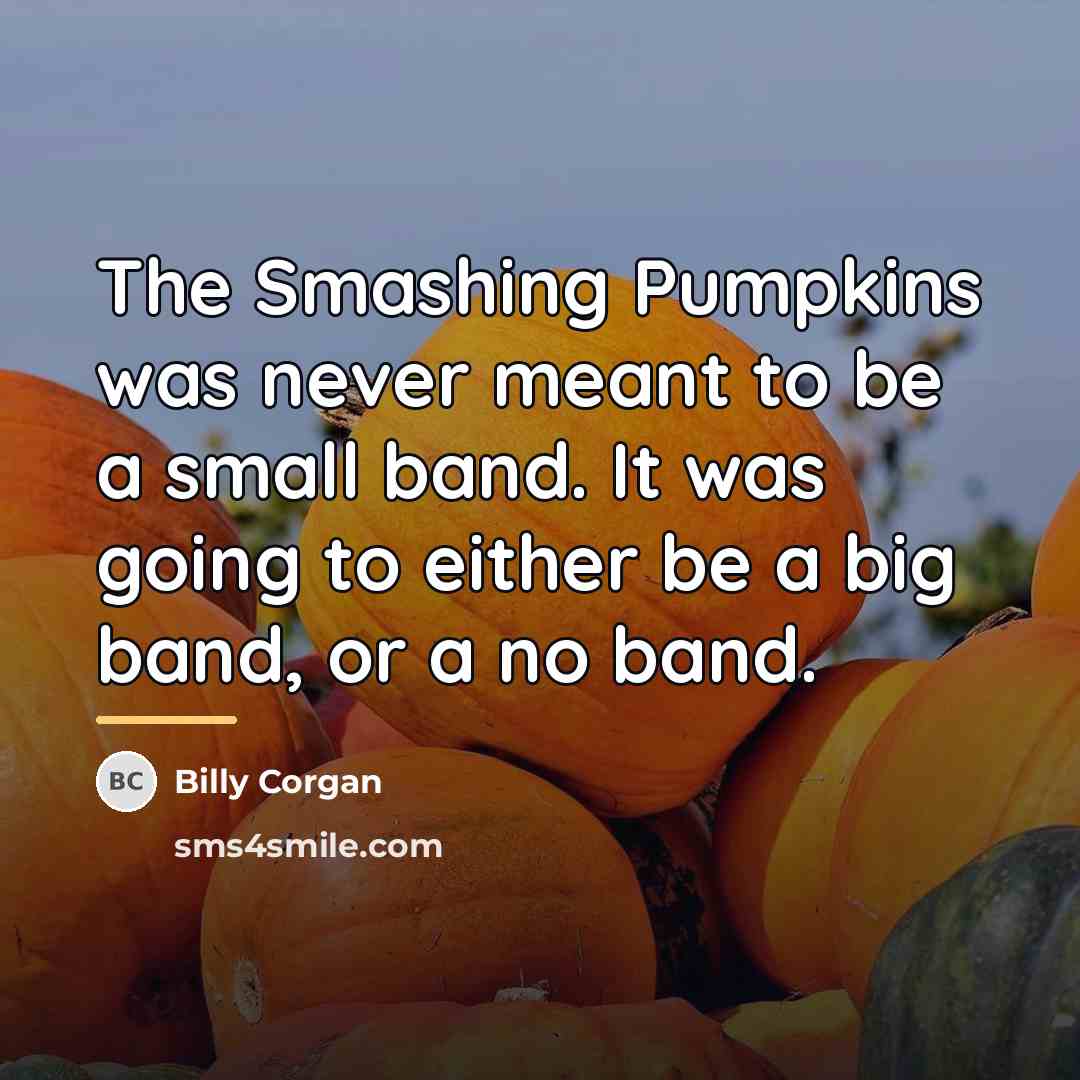 “The Smashing Pumpkins was never meant to be a small…” quote by Billy Corgan