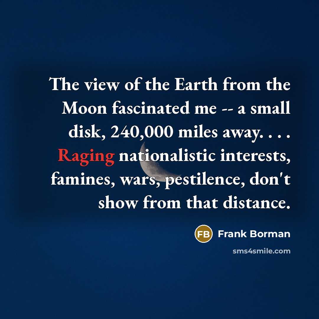“The view of the Earth from the Moon fascinated me…” quote by Frank Borman
