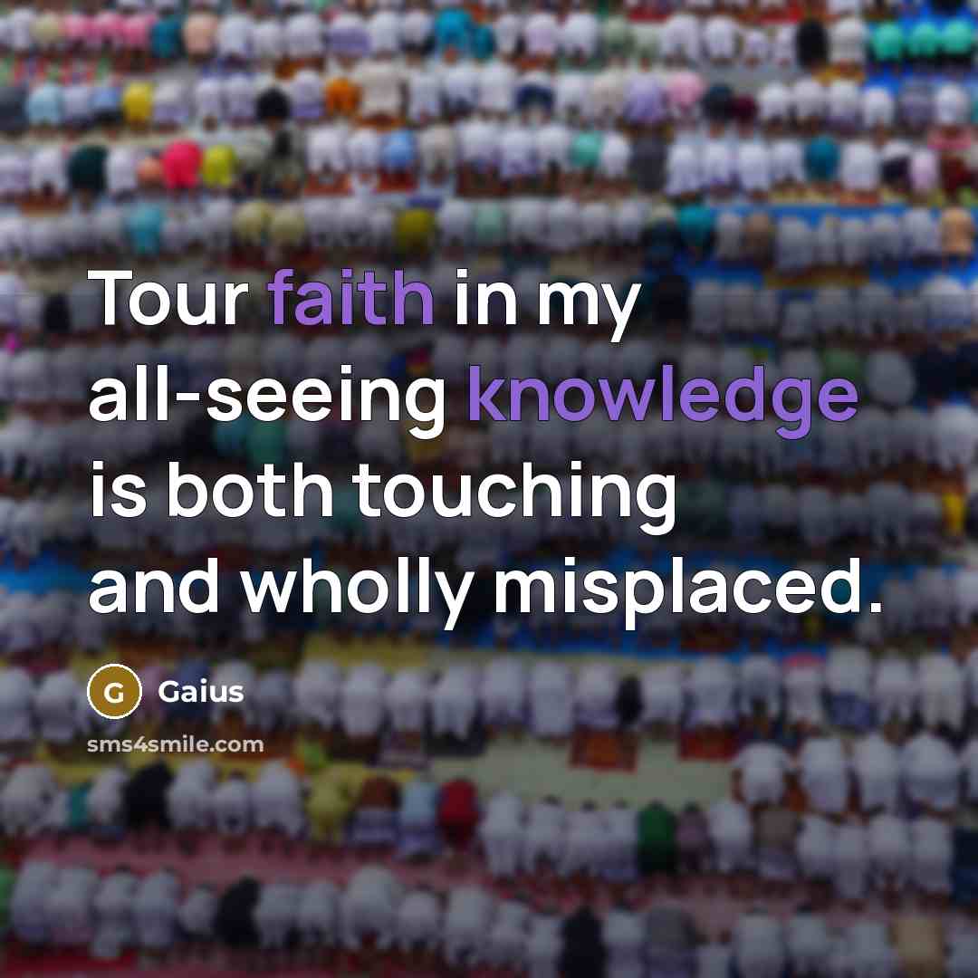 “Tour faith in my all-seeing knowledge is both touching and…” quote by Gaius