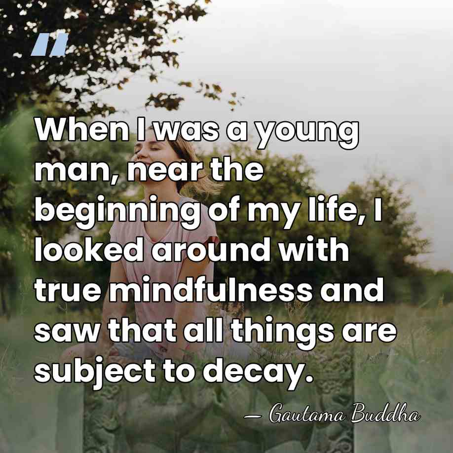 When I was a young man, near the beginning of my life,&hellip; - Gautama Buddha