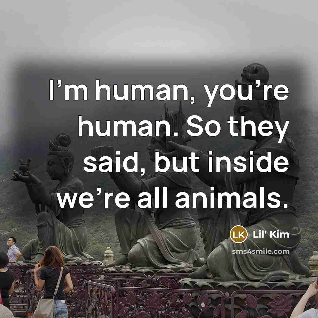 “I'm human, you're human. So they said, but inside we're…” quote by Lil' Kim