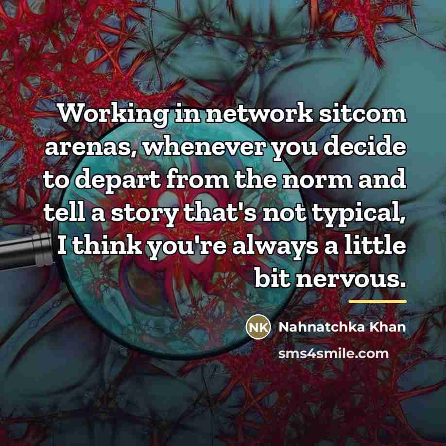 “Working in network sitcom arenas, whenever you decide to depart…” quote by Nahnatchka Khan