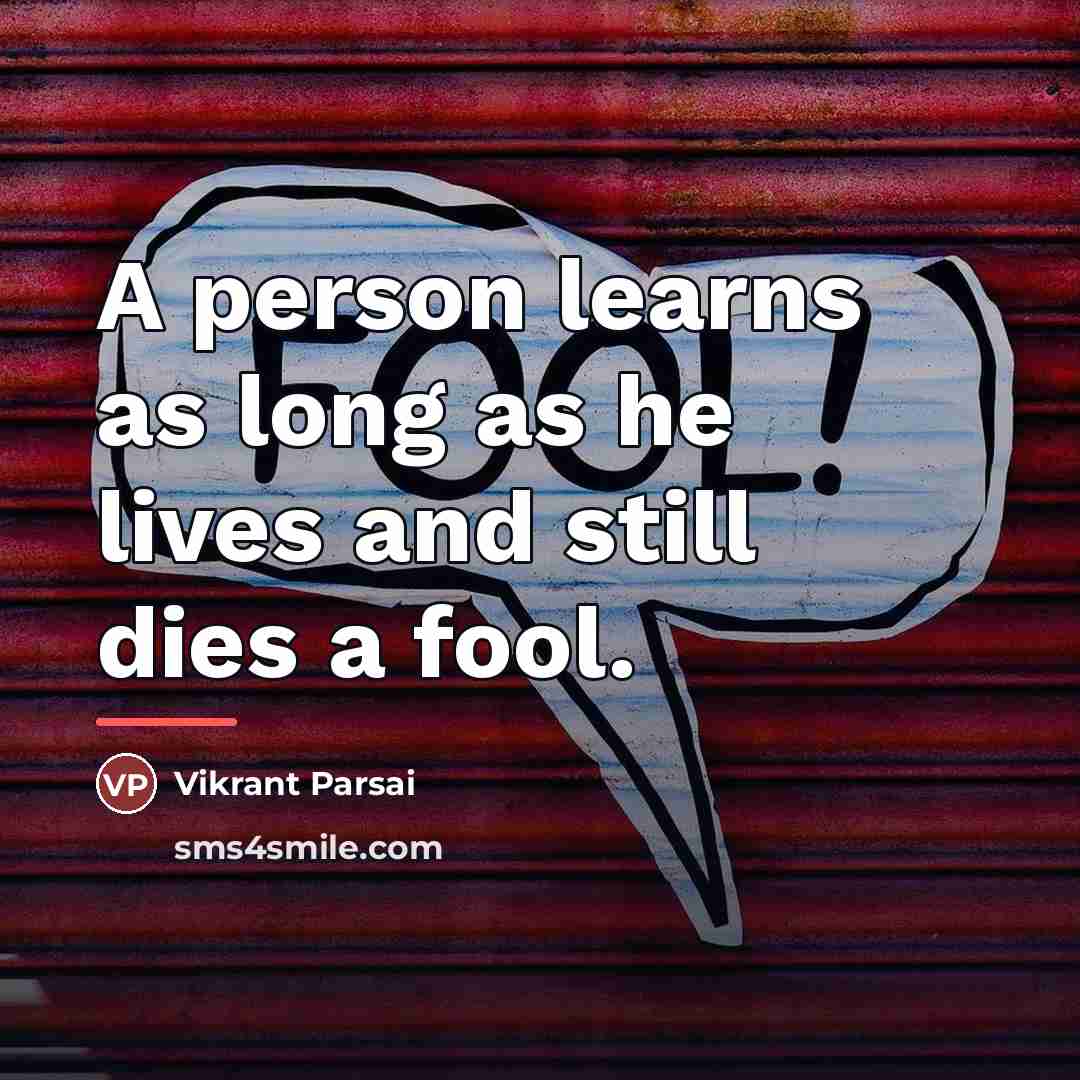 “A person learns as long as he lives and still…” quote by Vikrant Parsai