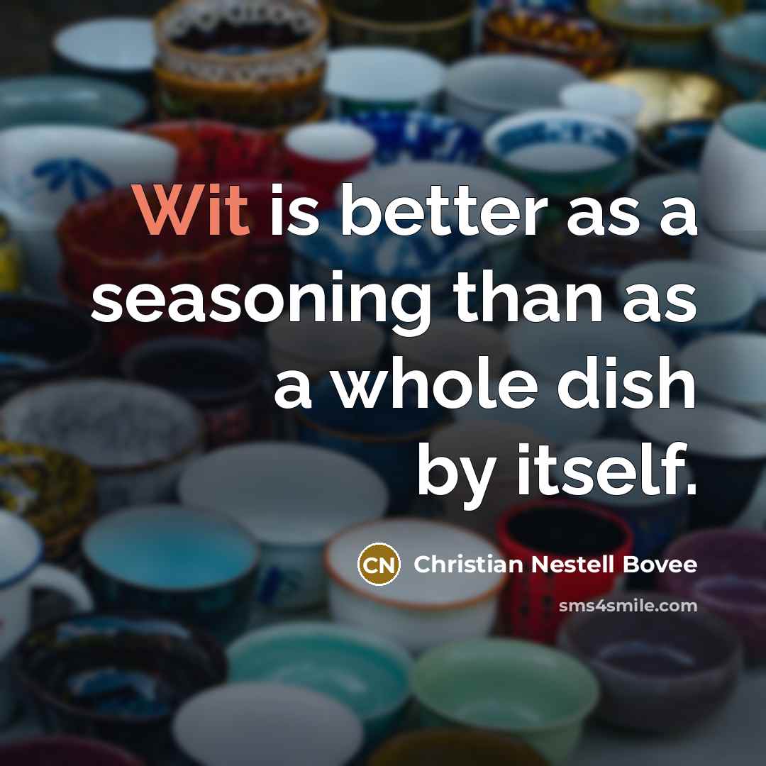 “Wit is better as a seasoning than as a whole…” quote by Christian Nestell Bovee