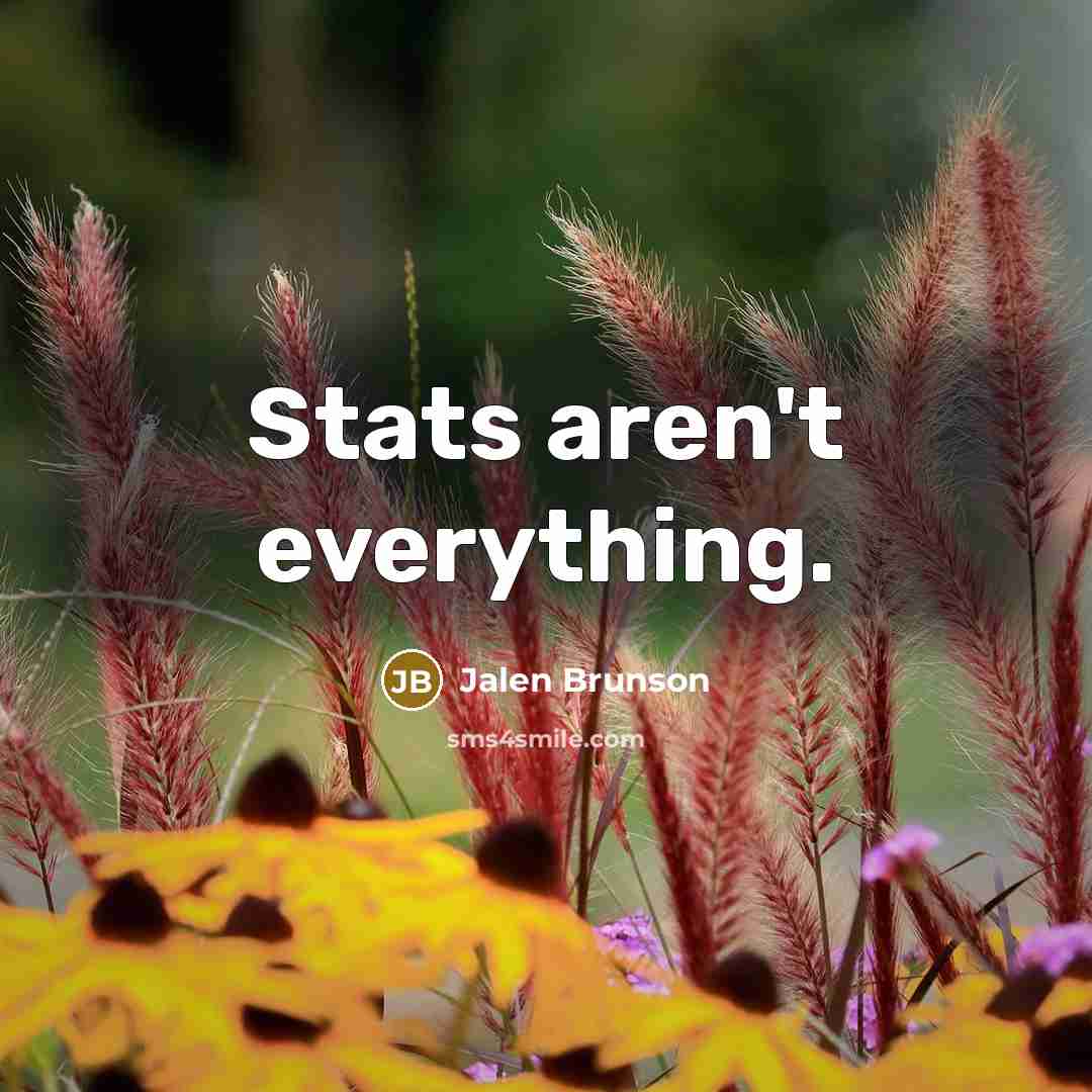“Stats aren't everything.…” quote by Jalen Brunson