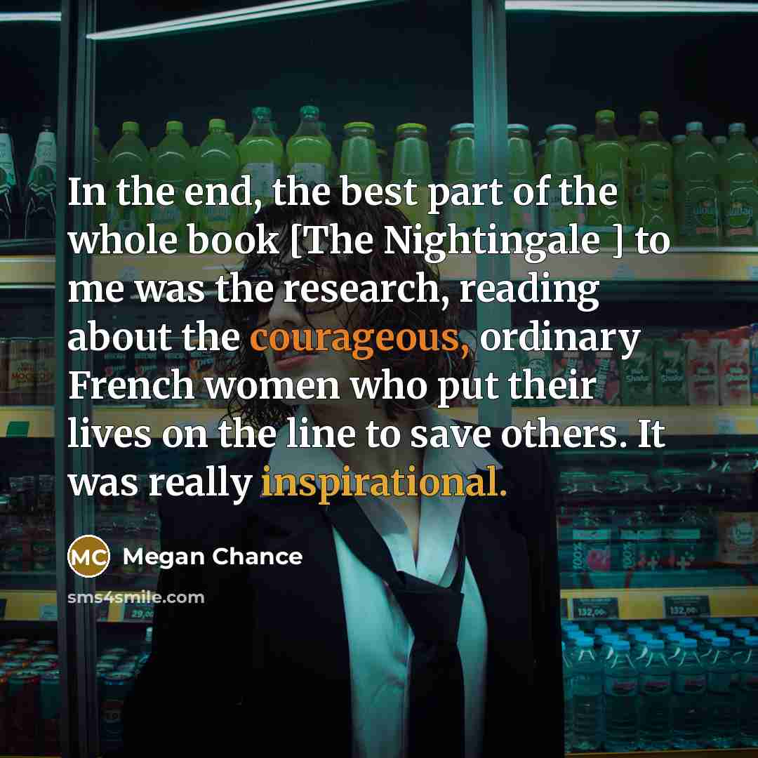 “In the end, the best part of the whole book…” quote by Megan Chance