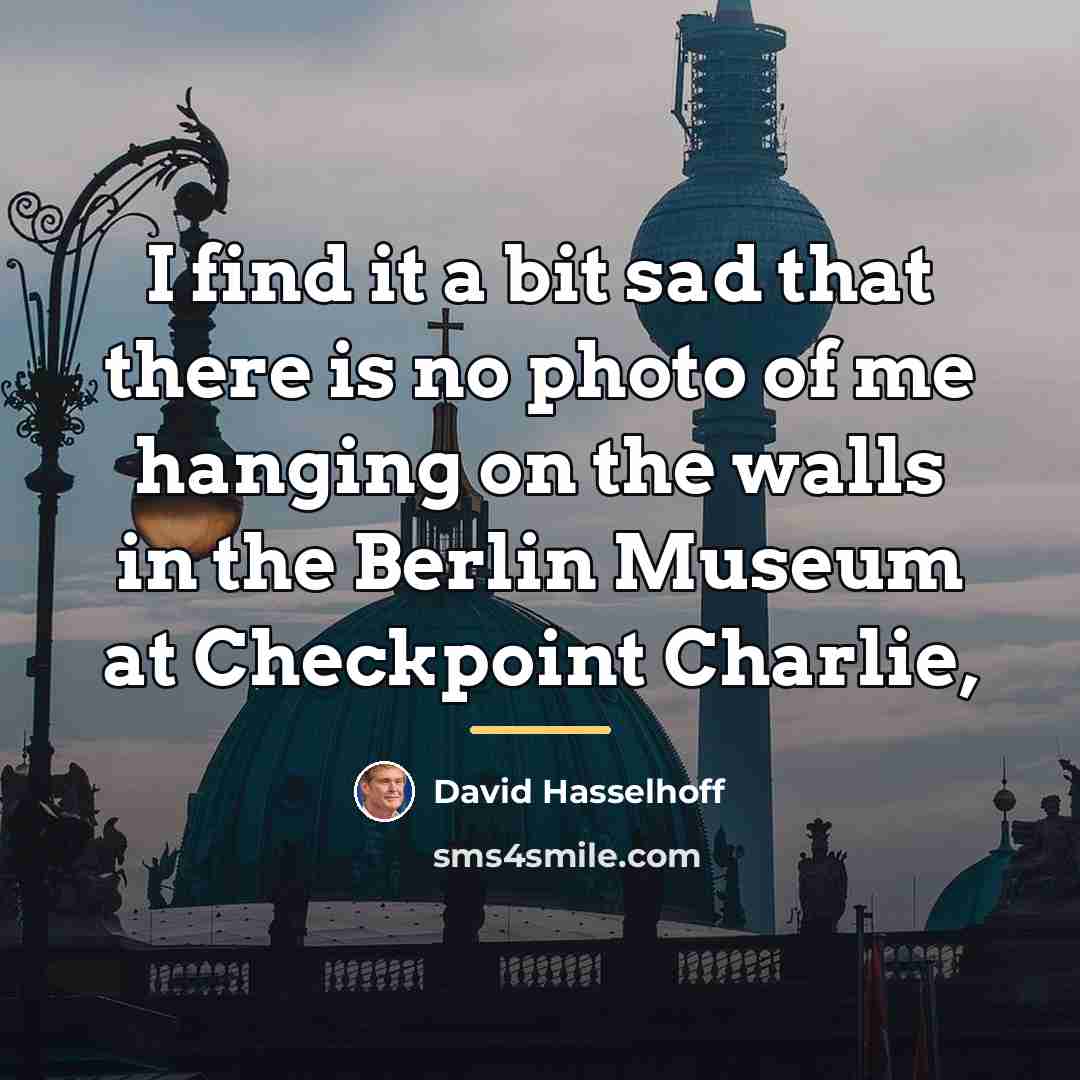 “I find it a bit sad that there is no…” quote by David Hasselhoff