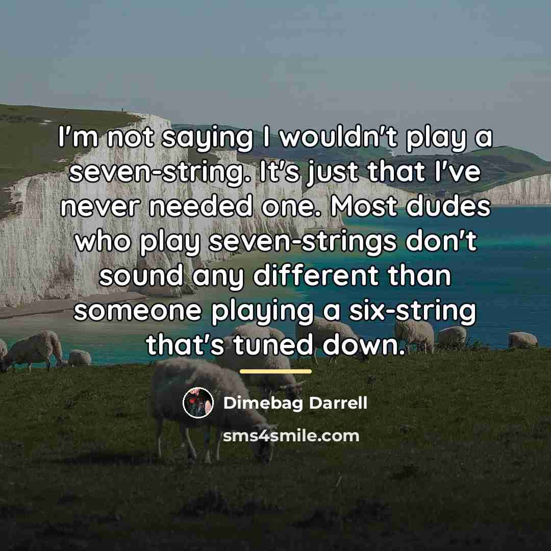 “I'm not saying I wouldn't play a seven-string. It's just…” quote by Dimebag Darrell