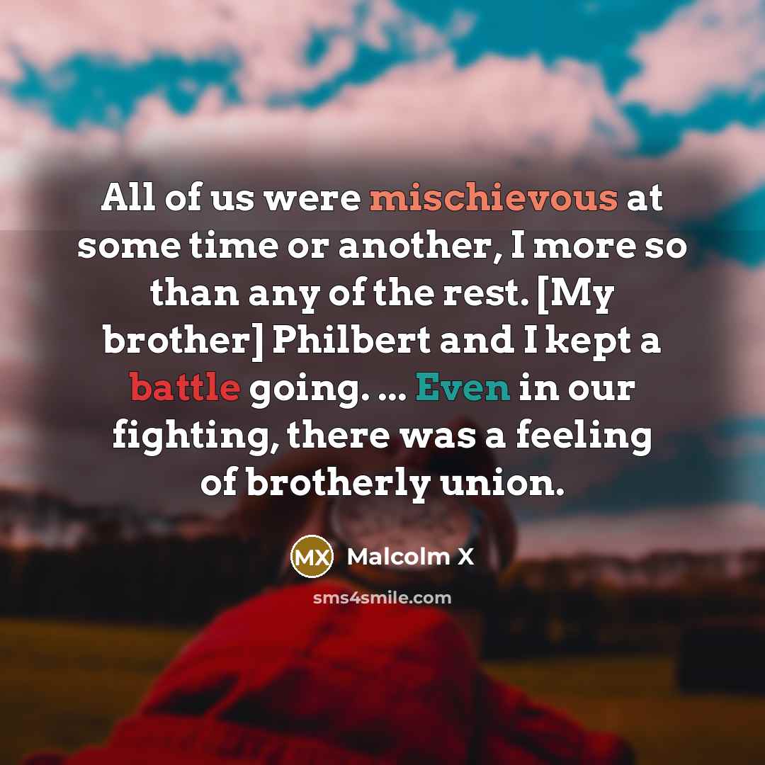 “All of us were mischievous at some time or another,…” quote by Malcolm X