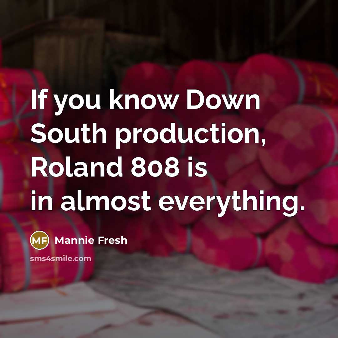 “If you know Down South production, Roland 808 is in…” quote by Mannie Fresh