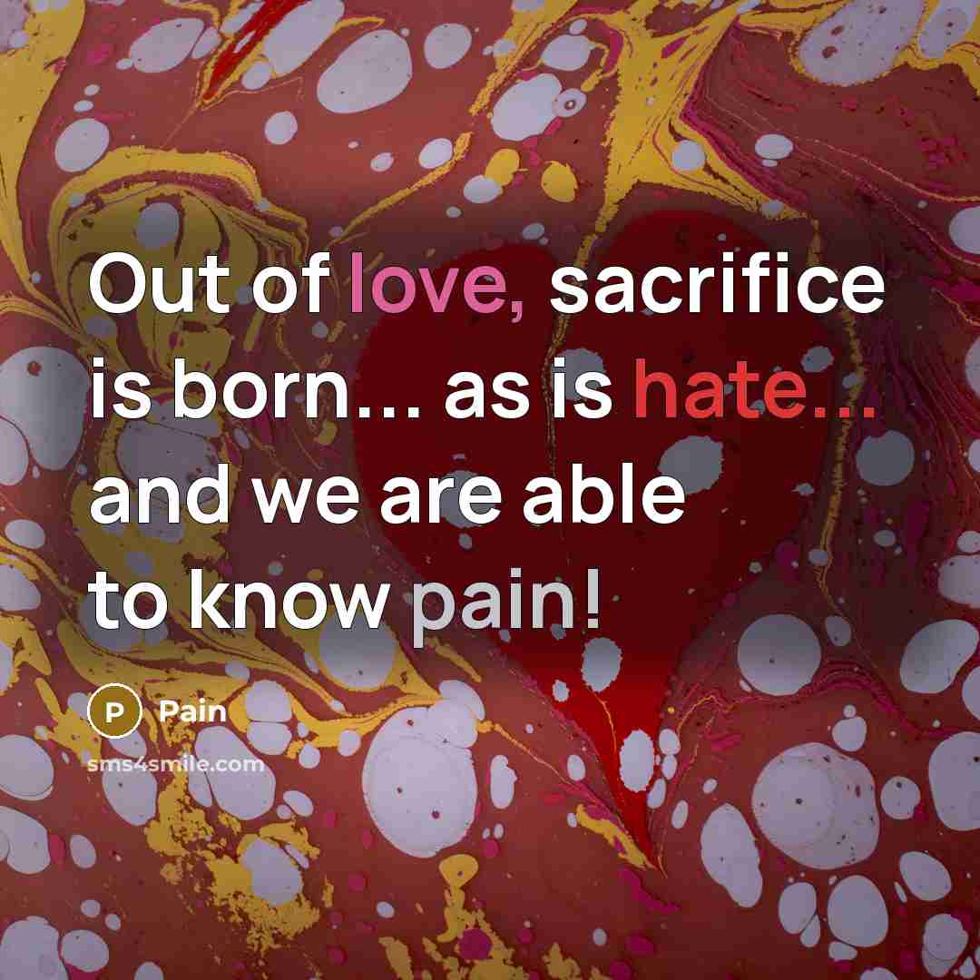 “Out of love, sacrifice is born... as is hate... and…” quote by Pain