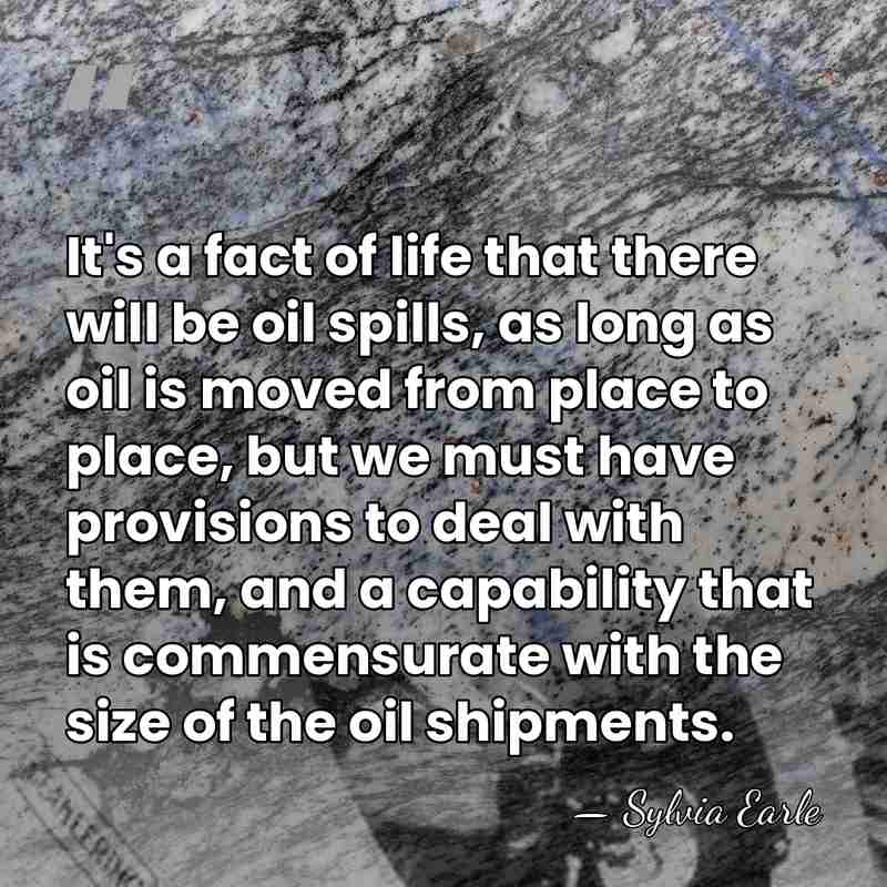 It's a fact of life that there will be oil spills, as&hellip; - Sylvia Earle