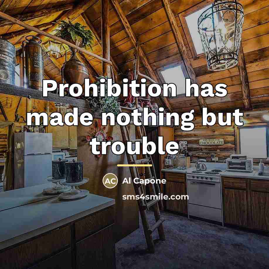 “Prohibition has made nothing but trouble…” quote by Al Capone