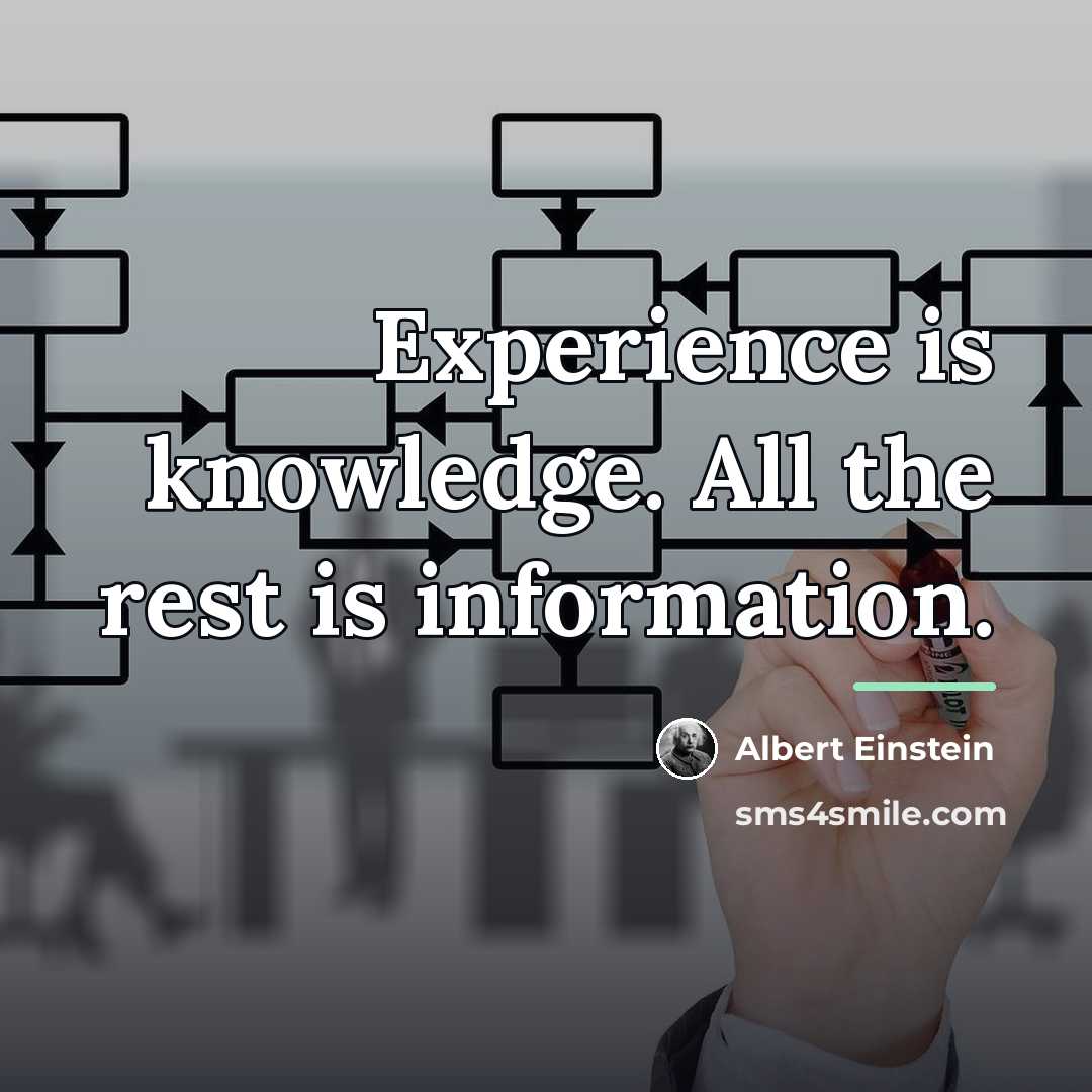 “Experience is knowledge. All the rest is information.…” quote by Albert Einstein