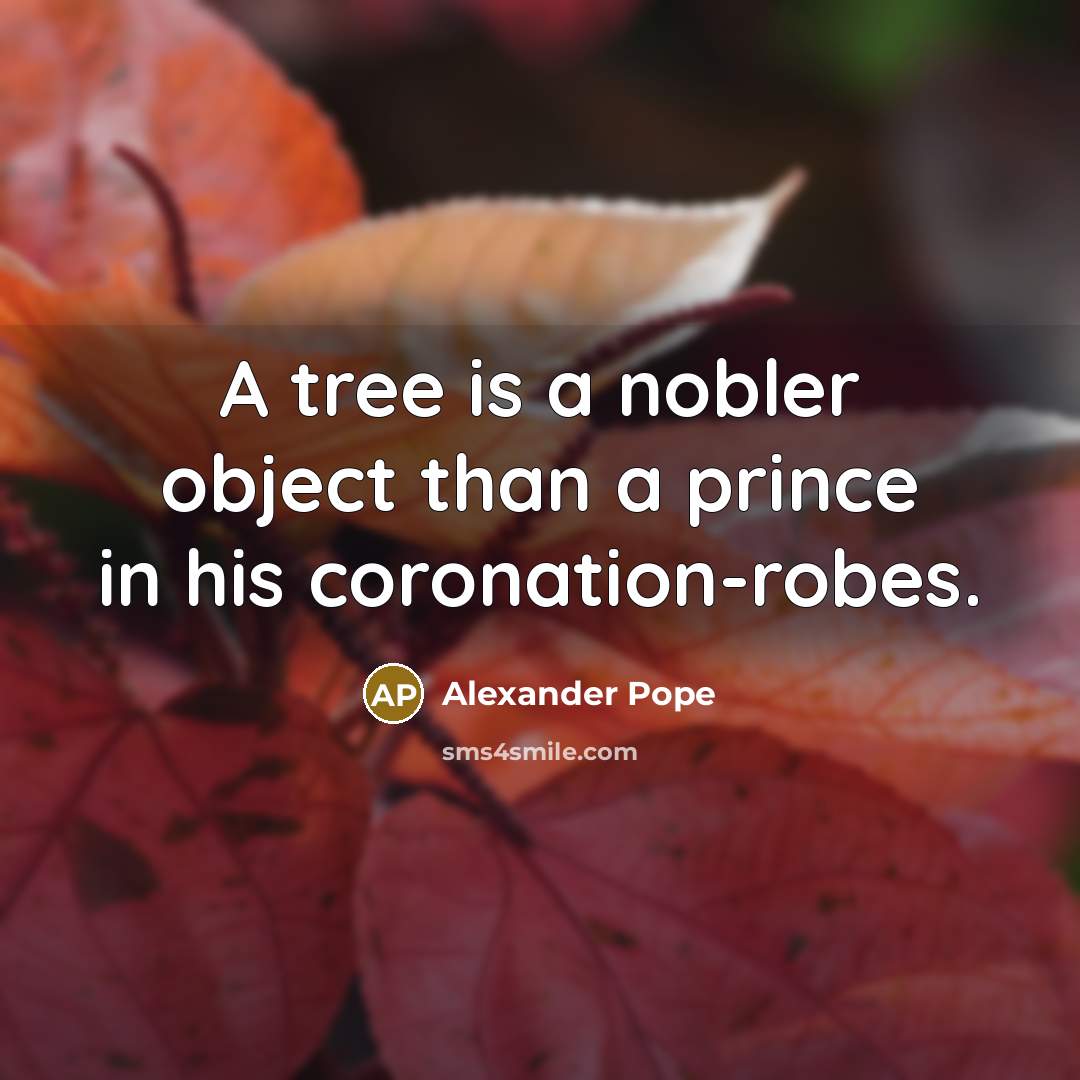 “A tree is a nobler object than a prince in…” quote by Alexander Pope
